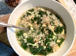 Couscous Kale Egg Soup