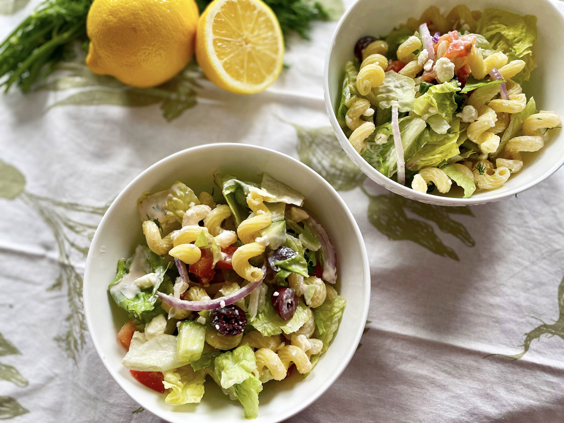 Mediterranean Greek Salad with Spicy Greek Yogurt Dressing