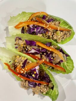 Spicy Peanut Free Chicken Lettuce Wraps