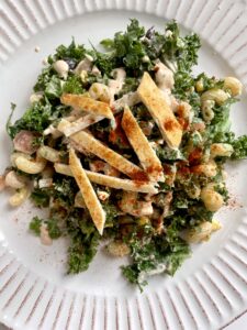 Mexican Street Corn Salad with a Spicy elote dressing.