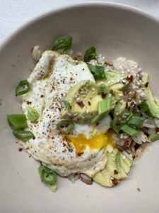 Rice Bowl with Fried Egg and Avocado